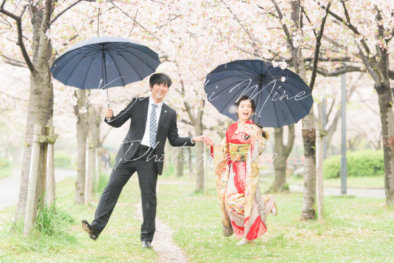 住吉公園奈良公園前撮り家族写真桜ロケーション出張撮影