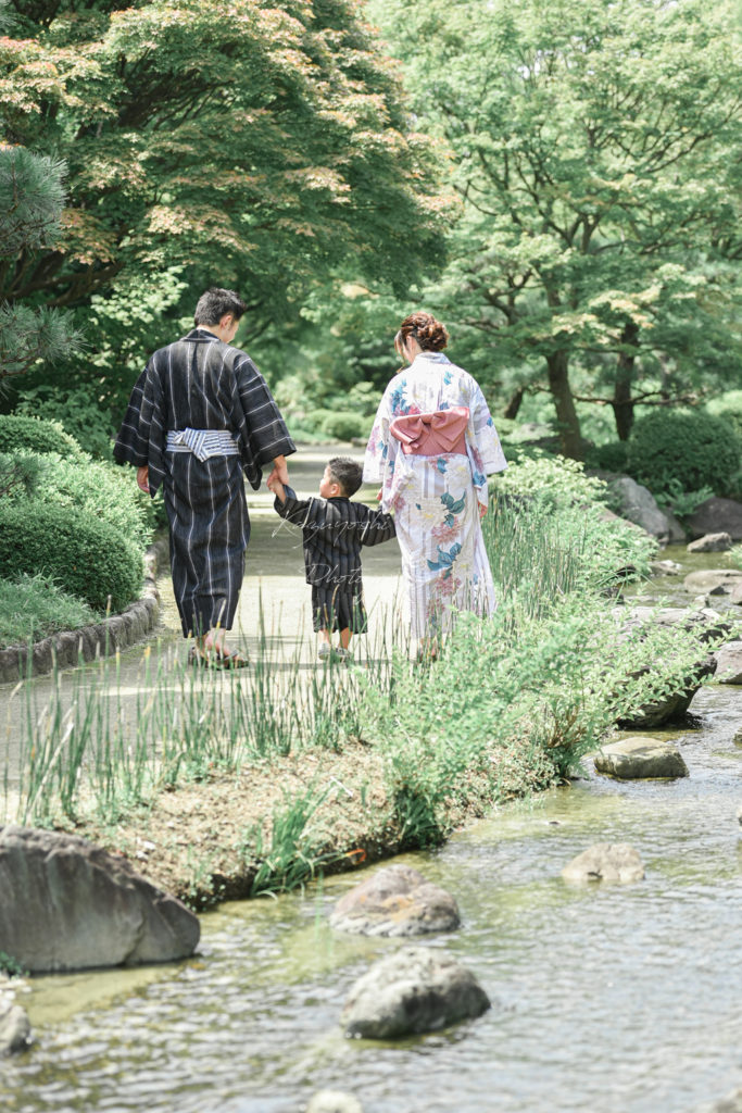 関西大阪京都神戸奈良和歌山大仙公園日本庭園浴衣家族写真出張撮影